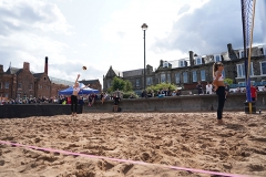 2018 CEV SCD Beach Volleyball Junior Finals, Portobello, Edinburgh, Sat 25th Aug 2018. 
© Michael McConville. View more photos at: 
https://www.volleyballphotos.co.uk/2018/CEV-FIVB/2018-08-25-SCD-Jnr-Beach-Finals