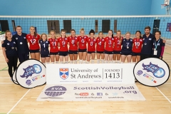 North West England 2 v 1 Flying Scots East (21-25, 25-20, 15-9), 2018 Flying Scots International Invitational, Girls Final, University of St Andrews Sports Centre, Sun 2nd Sep 2018. 
© Michael McConville. View more photos at: 
https://www.volleyballphotos.co.uk/2018/SCO/NT/Junior-Women/2018-09-02-flying-scots
