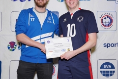 City of Glasgow Ragazzi 1 v 3 City of Edinburgh (23-25, 23-25, 25-22, 22-25), 2019 Men's Scottish Cup Final, University of Edinburgh Centre for Sport and Exercise, Sat 13th Apr 2019. 
© Michael McConville. Action photos available at: 
https://www.volleyballphotos.co.uk/2019-Galleries/SCO/National-Cups/2019-04-13-Mens-Cup-Final