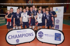 City of Glasgow Ragazzi 1 v 3 City of Edinburgh (23-25, 23-25, 25-22, 22-25), 2019 Men's Scottish Cup Final, University of Edinburgh Centre for Sport and Exercise, Sat 13th Apr 2019. 
© Michael McConville. Action photos available at: 
https://www.volleyballphotos.co.uk/2019-Galleries/SCO/National-Cups/2019-04-13-Mens-Cup-Final